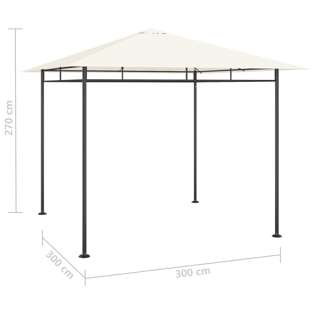 Gazebo 3x3x2,7 m Crema 180 g/mq