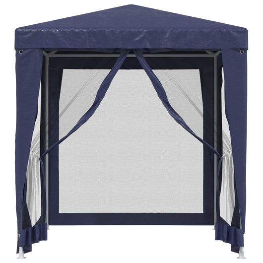 Tenda per Feste con 4 Pareti Laterali in Rete Blu 2x2 m HDPE