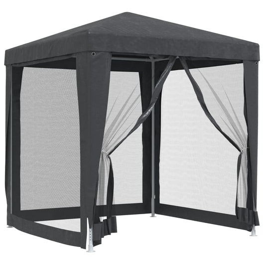 Tenda per Feste 4 Pareti Laterali in Rete Antracite 2x2 m HDPE