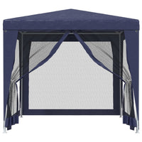 Tenda per Feste con 4 Pareti Laterali in Rete Blu 2,5x2,5m HDPE