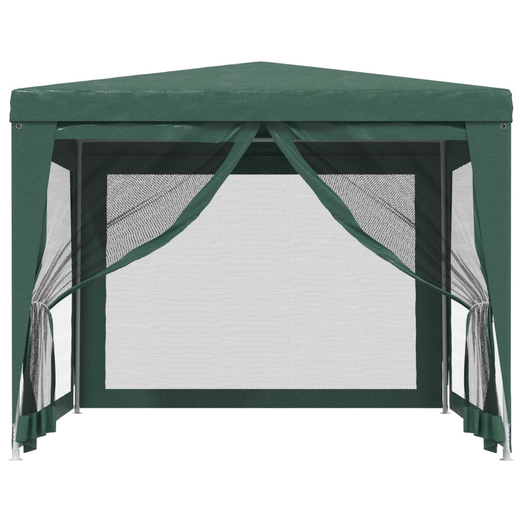 Tenda per Feste con 4 Pareti Laterali in Rete Verde 3x3 m HDPE