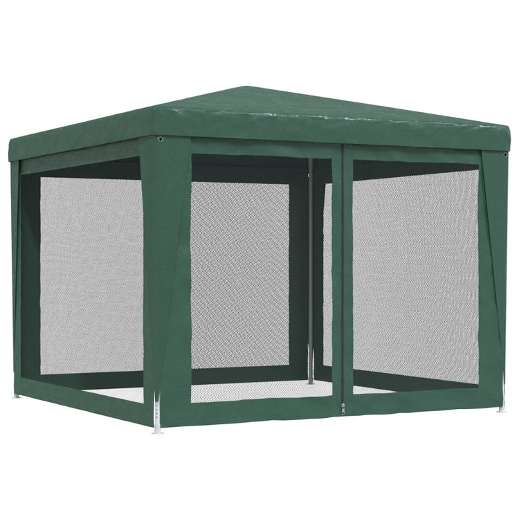 Tenda per Feste con 4 Pareti Laterali in Rete Verde 3x3 m HDPE