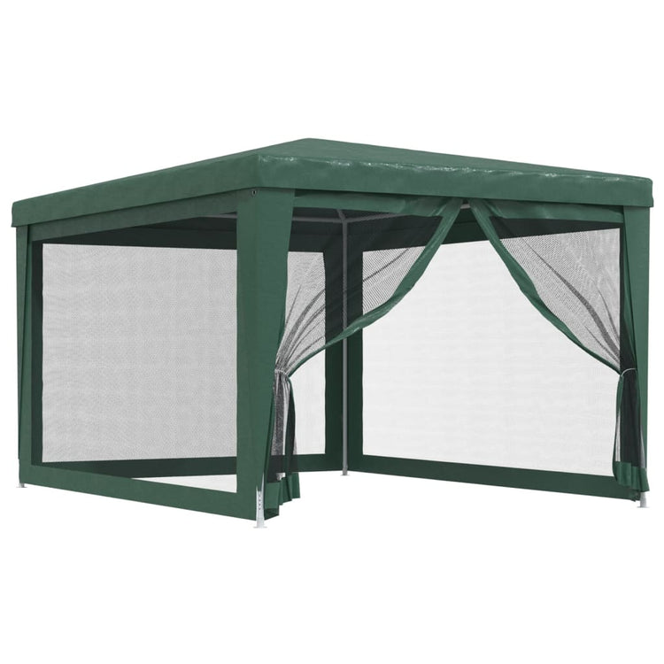 Tenda per Feste con 4 Pareti Laterali in Rete Verde 3x4 m HDPE