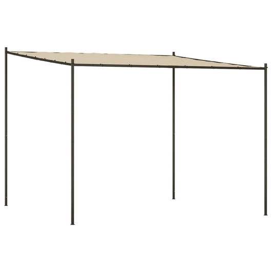 Gazebo Beige 3x3 m 180 g/mq Tessuto e Acciaio