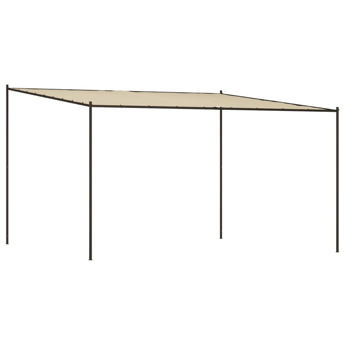 Gazebo Beige 4x4 m 180 g/mq Tessuto e Acciaio