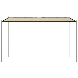 Gazebo Beige 4x4 m 180 g/mq Tessuto e Acciaio