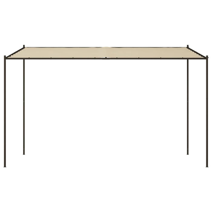 Gazebo Beige 4x4 m 180 g/mq Tessuto e Acciaio