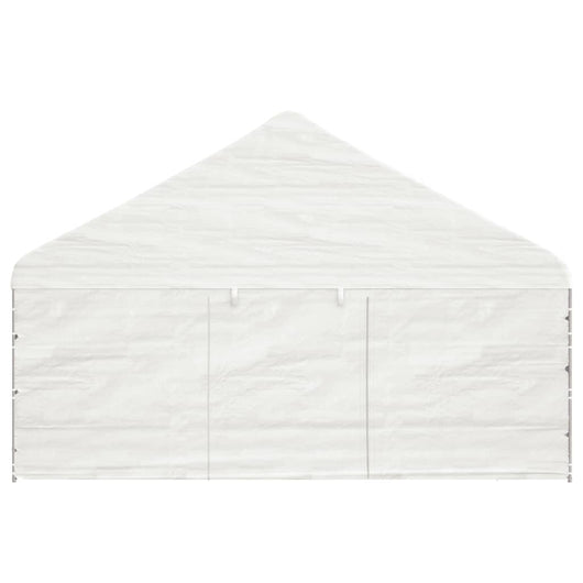 Gazebo con Tetto Bianco 5,88x2,23x3,75 m in Polietilene