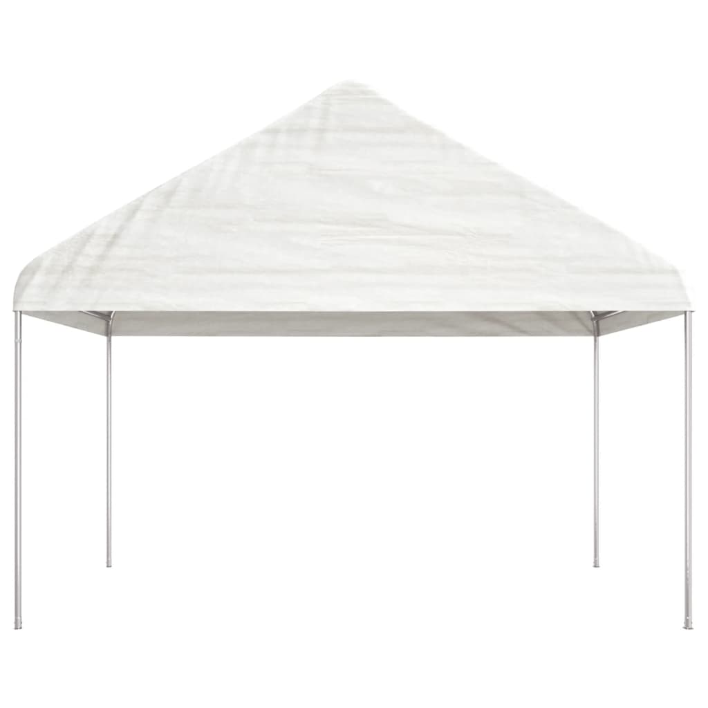 Gazebo con Tetto Bianco 4,08x2,23x3,22 m in Polietilene