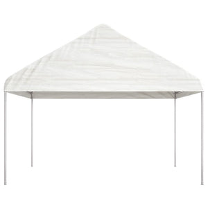 Gazebo con Tetto Bianco 4,08x2,23x3,22 m in Polietilene