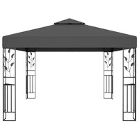 Gazebo con Tetto Doppio e Luci LED 3x4 m Antracite