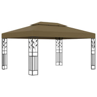 Gazebo con Tetto Doppio e Luci LED 3x4 m Grigio Talpa