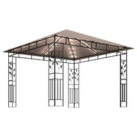 Gazebo con Zanzariera Luci LED 3x3x2,73 m Grigio Talpa