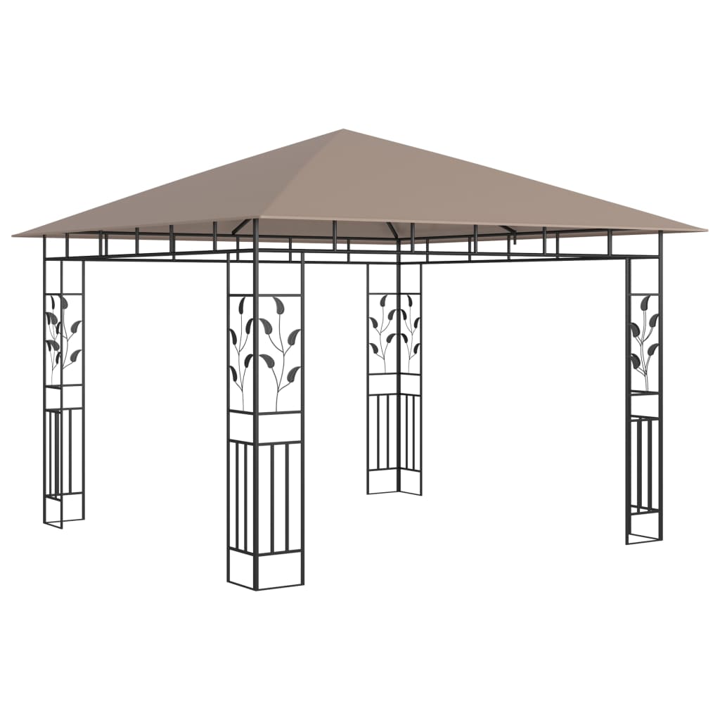 Gazebo con Zanzariera Luci LED 3x3x2,73 m Grigio Talpa