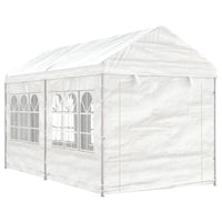 Gazebo con Tetto Bianco 4,46x2,28x2,69 m in Polietilene