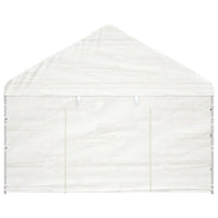 Gazebo con Tetto Bianco 6,69x4,08x3,22 m in Polietilene