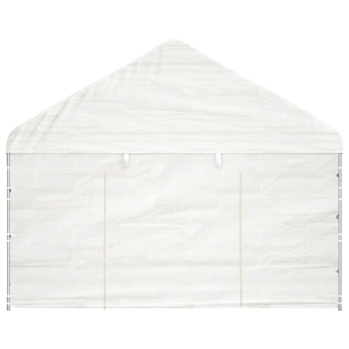 Gazebo con Tetto Bianco 6,69x4,08x3,22 m in Polietilene