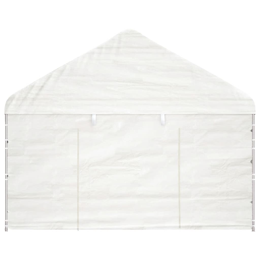 Gazebo con Tetto Bianco 6,69x4,08x3,22 m in Polietilene