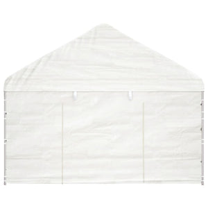 Gazebo con Tetto Bianco 6,69x4,08x3,22 m in Polietilene