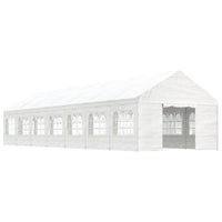 Gazebo con Tetto Bianco 15,61x4,08x3,22 m in Polietilene