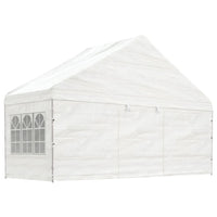 Gazebo con Tetto Bianco 4,46x5,88x3,75 m in Polietilene