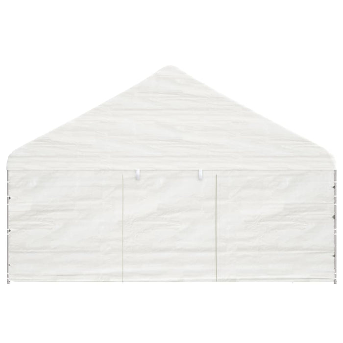 Gazebo con Tetto Bianco 8,92x5,88x3,75 m in Polietilene