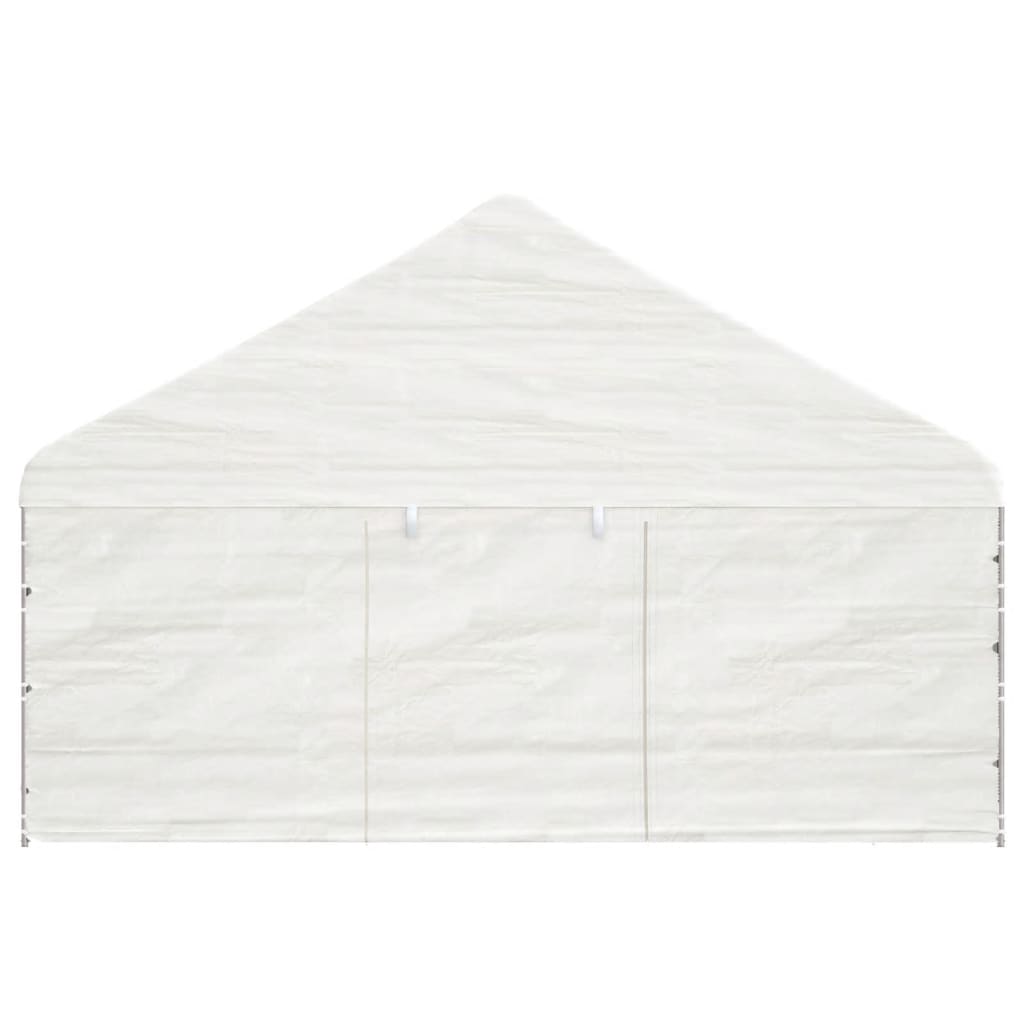 Gazebo con Tetto Bianco 11,15x5,88x3,75 m in Polietilene