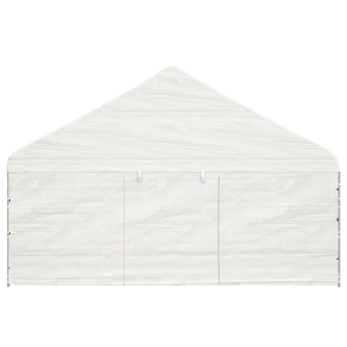 Gazebo con Tetto Bianco 11,15x5,88x3,75 m in Polietilene