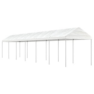 Gazebo con Tetto Bianco 13,38x2,28x2,69 m in Polietilene