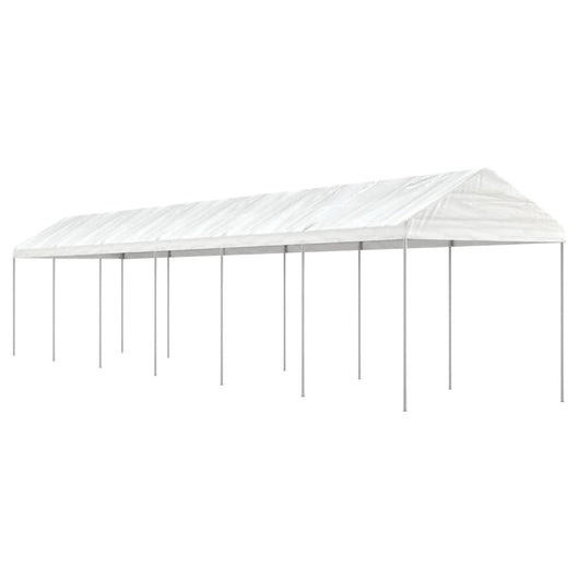 Gazebo con Tetto Bianco 13,38x2,28x2,69 m in Polietilene