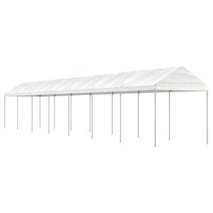 Gazebo con Tetto Bianco 15,61x2,28x2,69 m in Polietilene