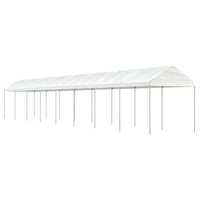 Gazebo con Tetto Bianco 17,84x2,28x2,69 m in Polietilene