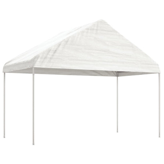 Gazebo con Tetto Bianco 6,69x4,08x3,22 m in Polietilene