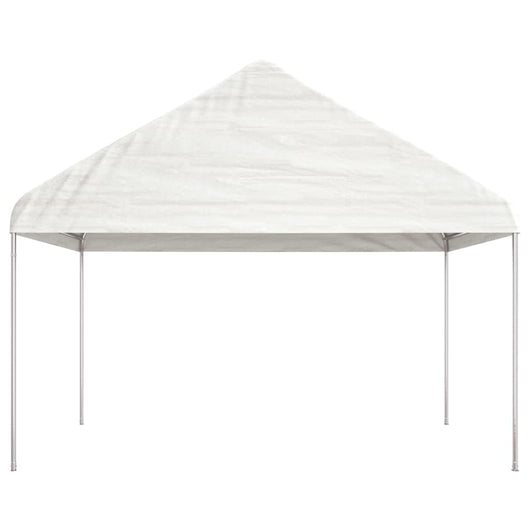 Gazebo con Tetto Bianco 11,15x4,08x3,22 m in Polietilene