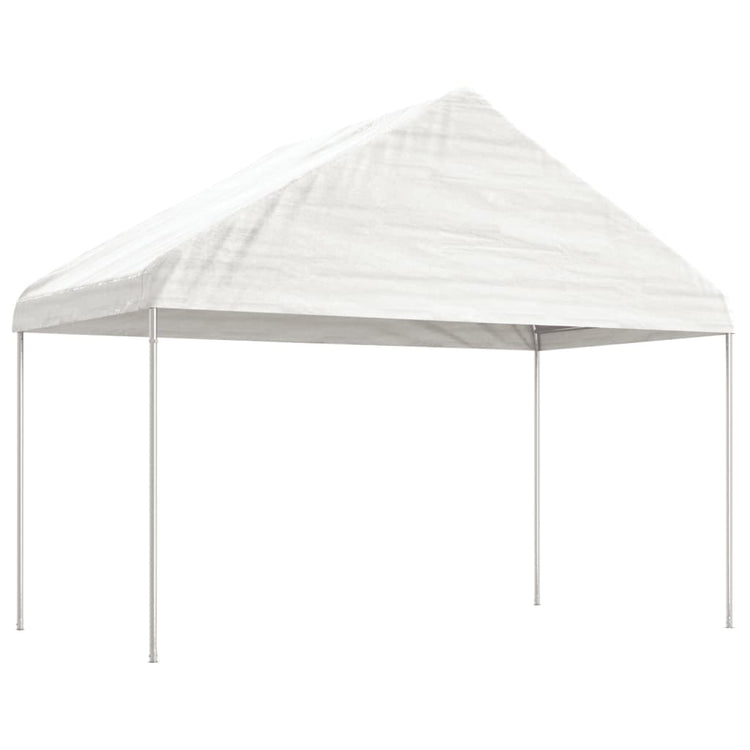 Gazebo con Tetto Bianco 17,84x4,08x3,22 m in Polietilene