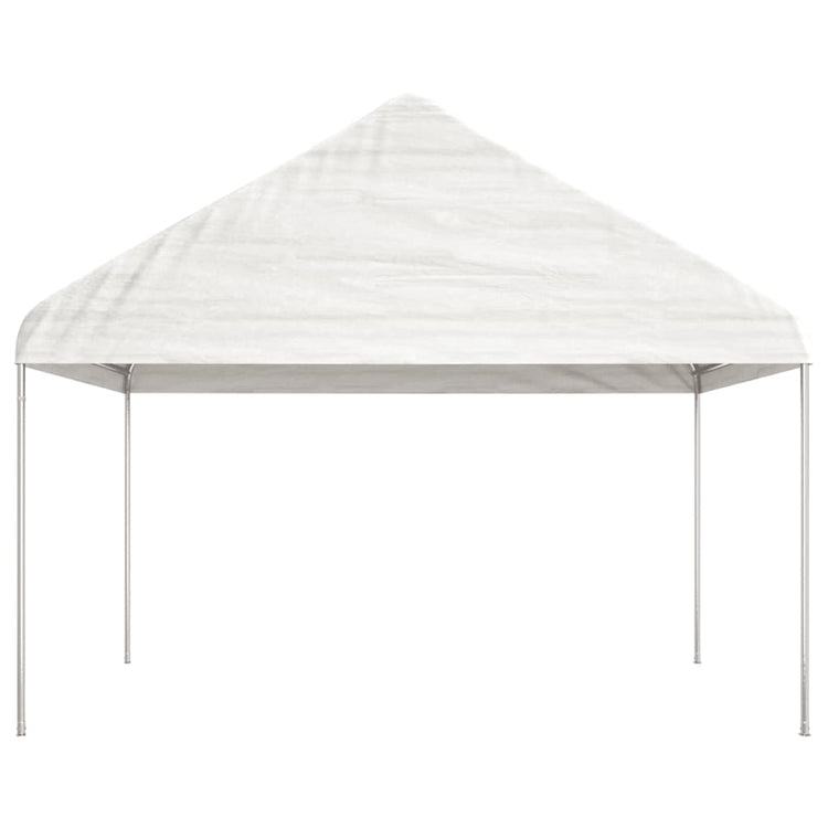 Gazebo con Tetto Bianco 17,84x4,08x3,22 m in Polietilene