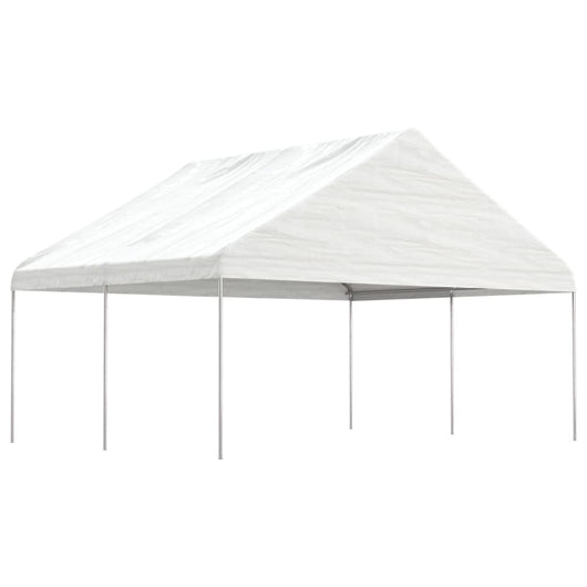 Gazebo con Tetto Bianco 4,46x5,88x3,75 m in Polietilene