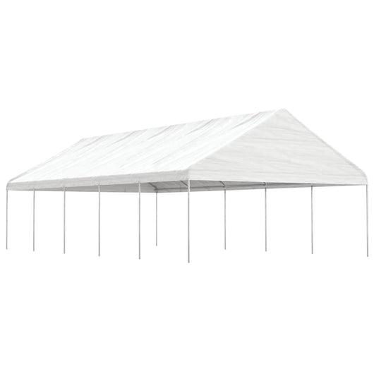 Gazebo con Tetto Bianco 11,15x5,88x3,75 m in Polietilene