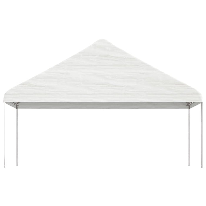 Gazebo con Tetto Bianco 8,92x5,88x3,75 m in Polietilene