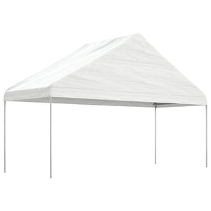 Gazebo con Tetto Bianco 13,38x5,88x3,75 m in Polietilene