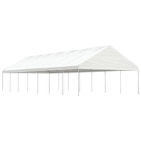 Gazebo con Tetto Bianco 15,61x5,88x3,75 m in Polietilene