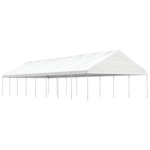 Gazebo con Tetto Bianco 17,84x5,88x3,75 m in Polietilene