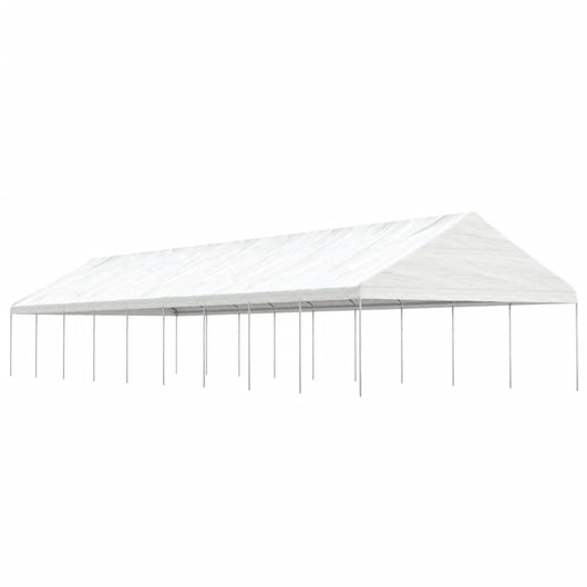 Gazebo con Tetto Bianco 20,07x5,88x3,75 m in Polietilene