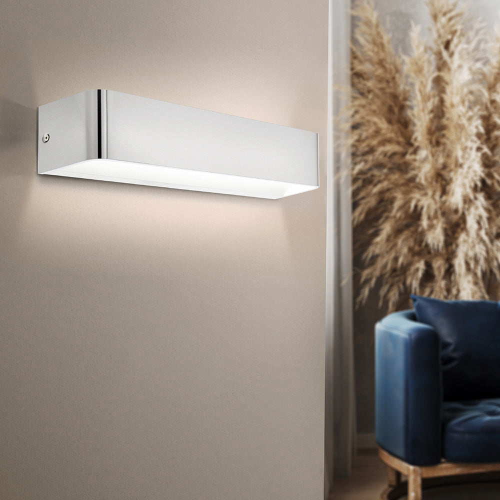 Applique Contemporanea Sania Grande 4 Led Alluminio Grigio E Nichel Opaco