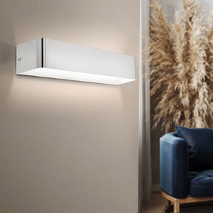 Applique Contemporanea Sania Grande 4 Led Alluminio Grigio E Nichel Opaco