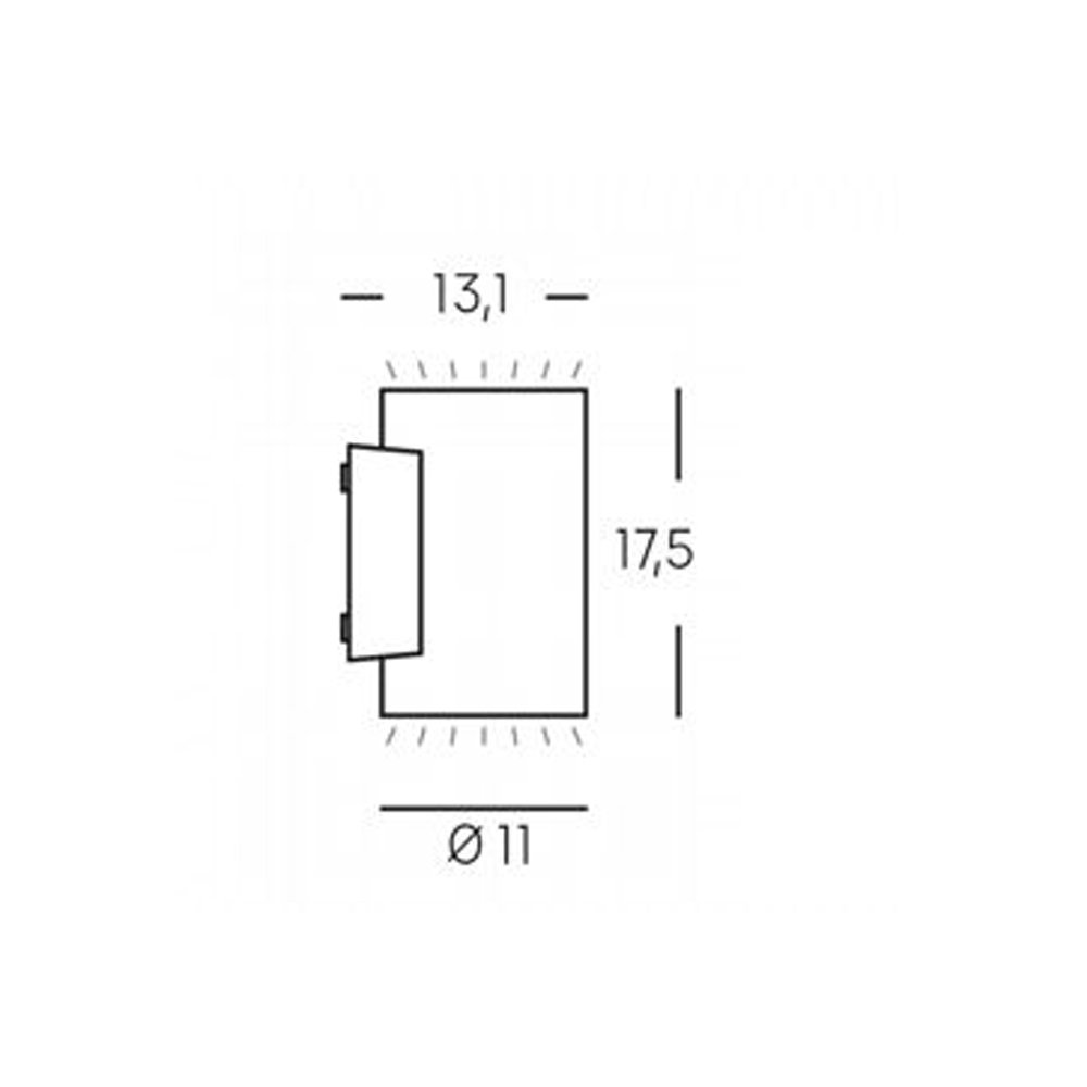 Applique Da Esterno Moderna Show Color Alluminio E Vetro Bianco Led 20W 3000K