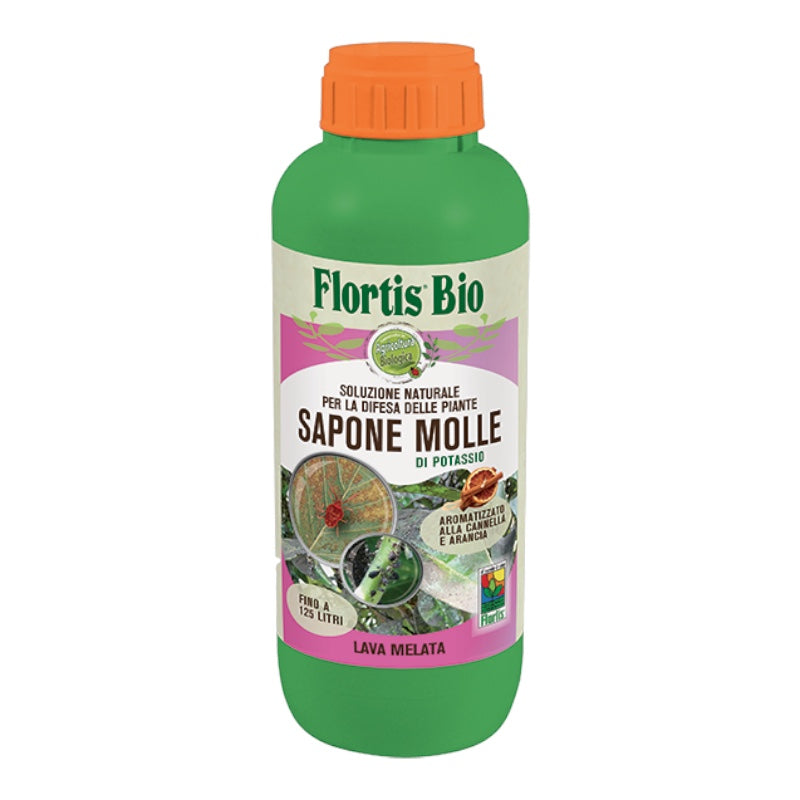 SAPONE MOLLE insetticida BIOLOGICO piante AFIDI FORMICHE INSETTI 1 Lt Flortis