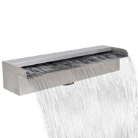 Fontana a Cascata per Giardino Rettangolare Acciaio Inox 45 cm