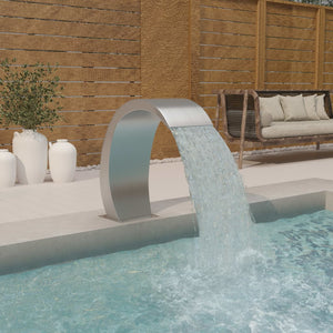 Fontana per Piscina con LED 22x60x70 cm in Acciaio Inox 304