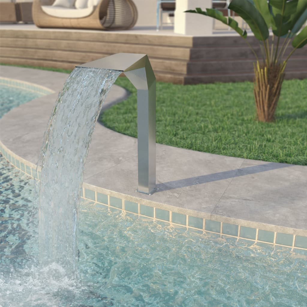 Fontana per Piscina in Acciaio Inossidabile 50x30x90 cm Argento